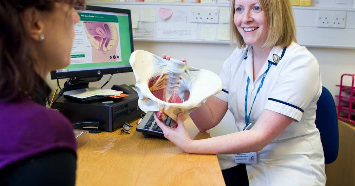 Physio Showing A Pelvis To Patient
